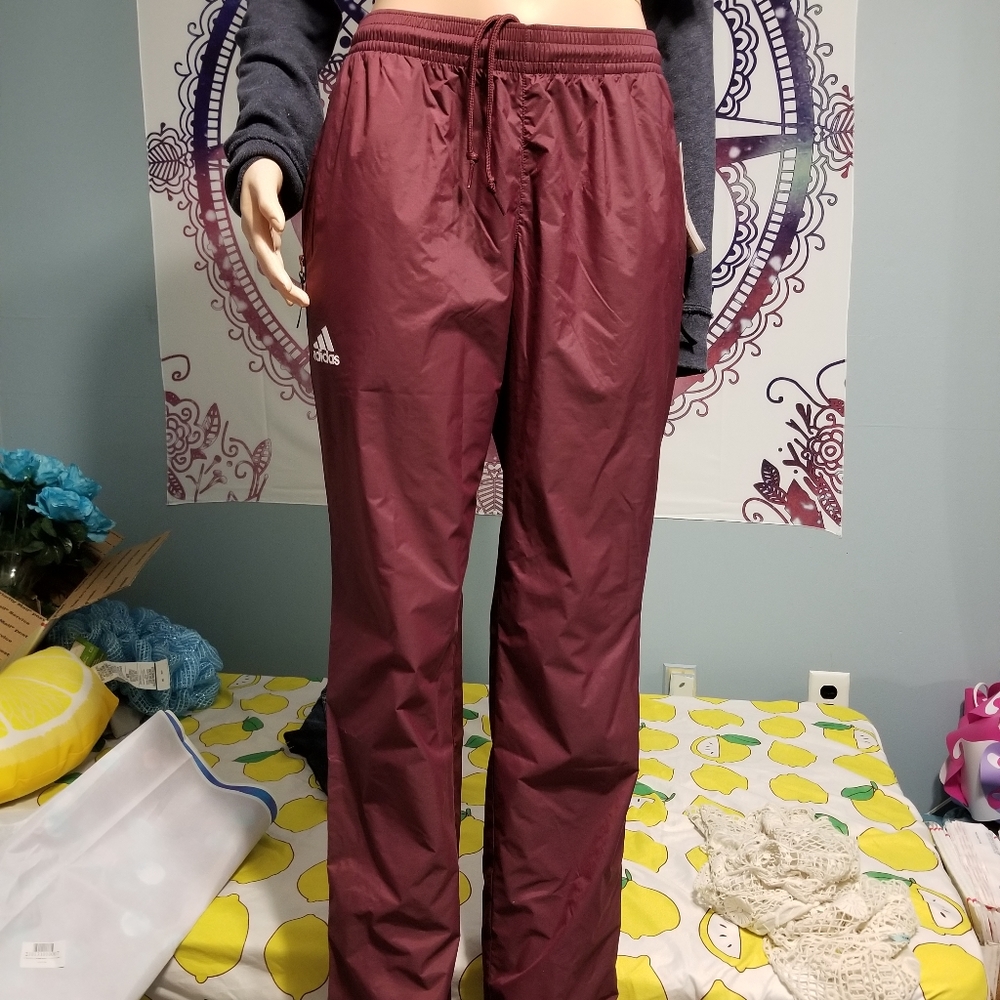 Women's Maroon Woven Windbreaker pants Sz …